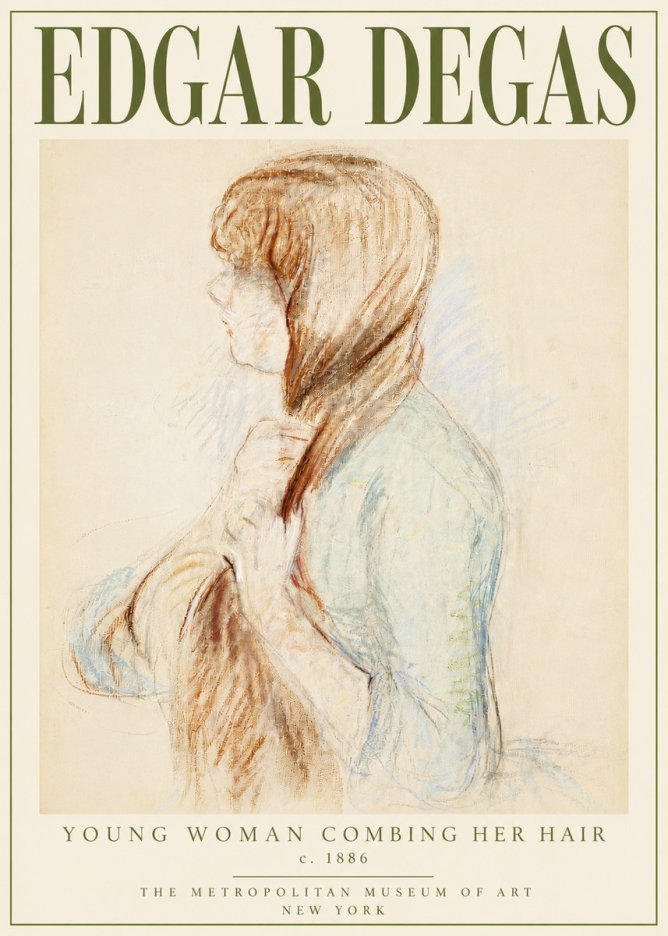 Edgar Degas Young Woman Combing Her Hair No4 - Poster