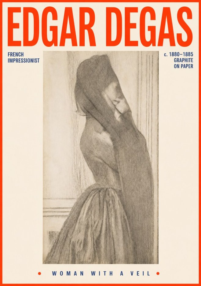 Edgar Degas Woman with a Veil No4 - Poster