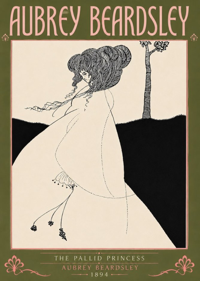 Aubrey Beardsley The Pallid Princess No5 - Poster