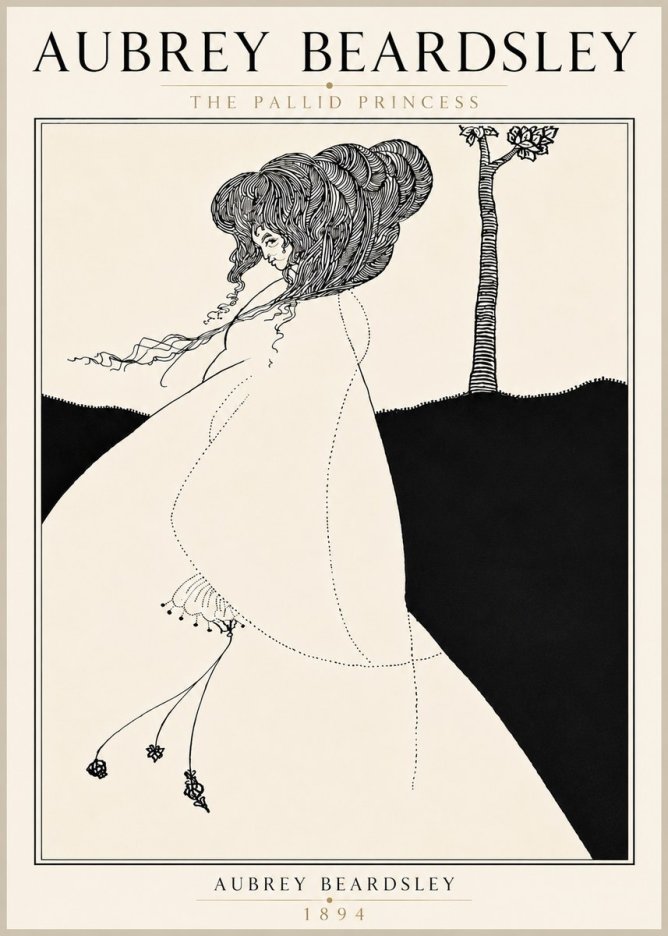 Aubrey Beardsley The Pallid Princess No6 - Poster