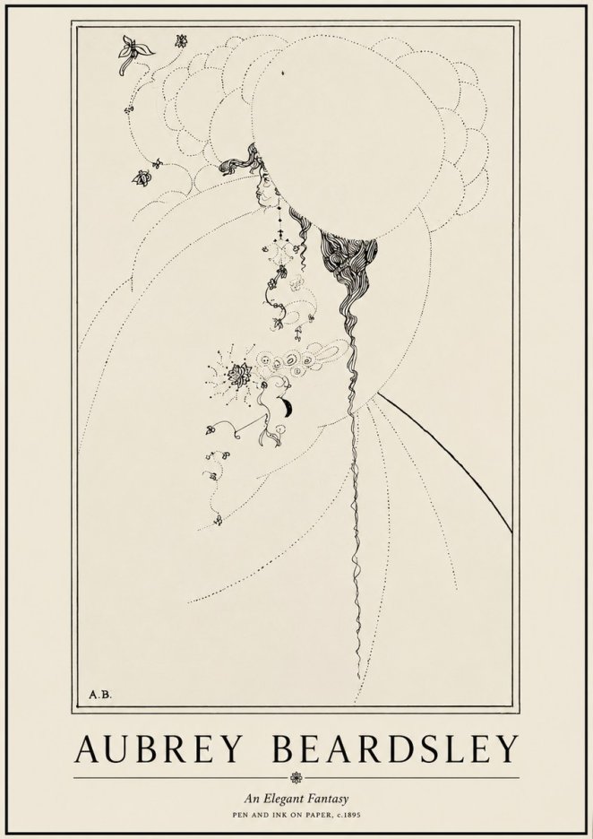 Aubrey Beardsley An Elegant Fantasy No1 - Poster