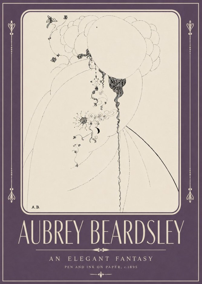 Aubrey Beardsley An Elegant Fantasy No2 - Poster