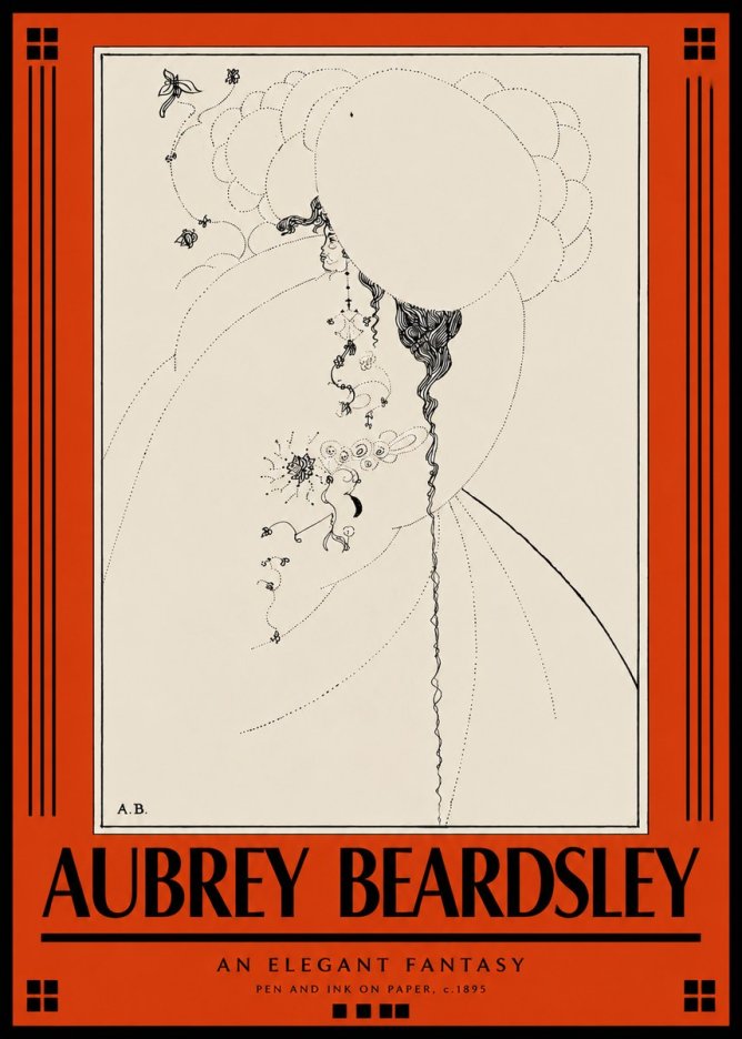 Aubrey Beardsley An Elegant Fantasy No3 - Poster