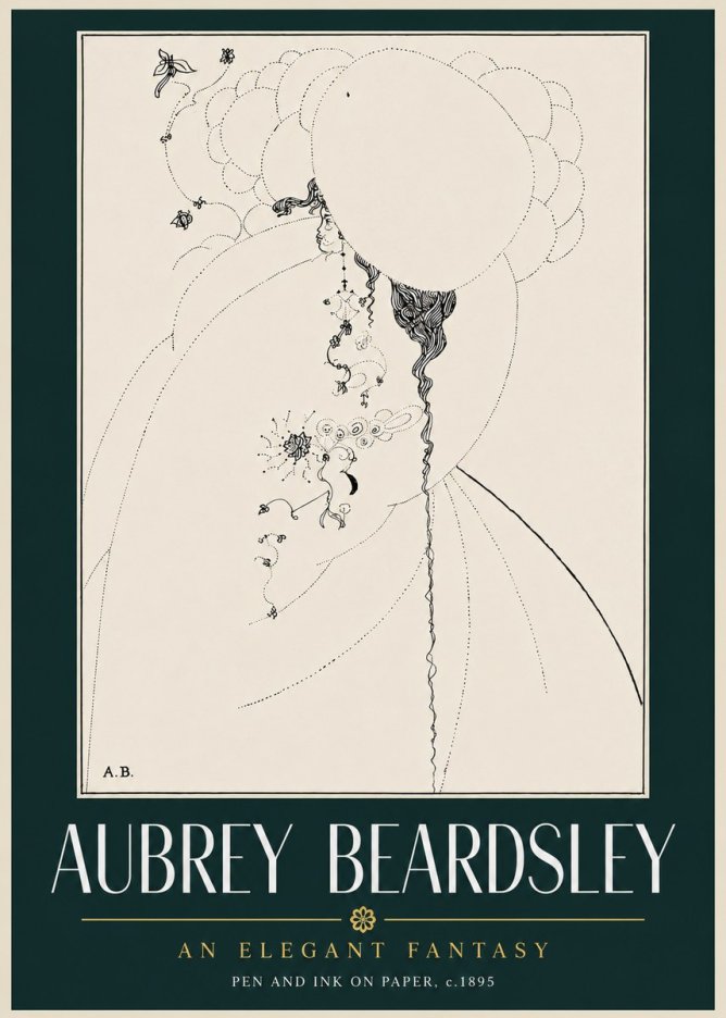 Aubrey Beardsley An Elegant Fantasy No4 - Poster