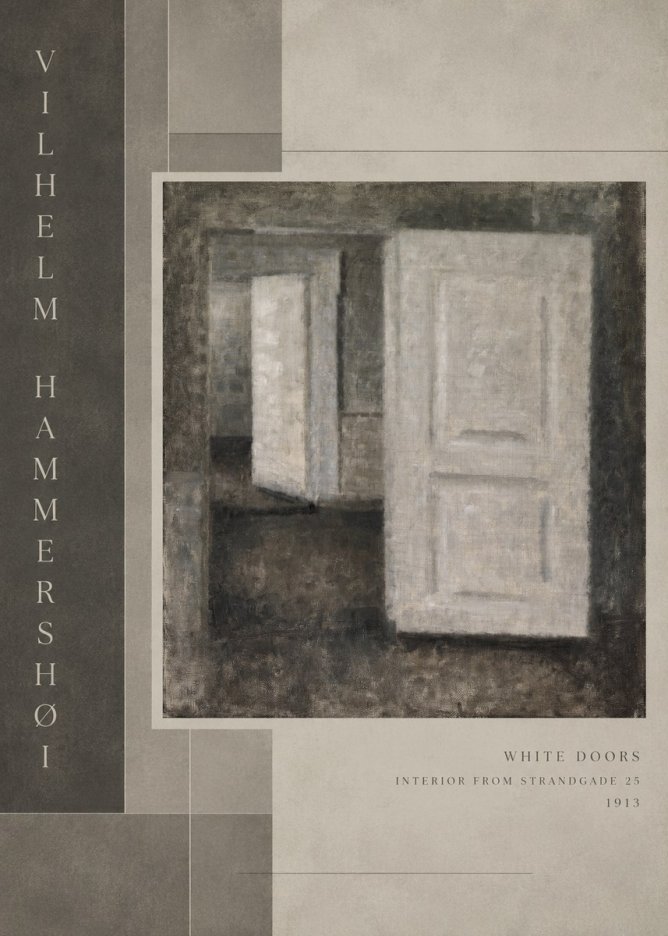 Vilhelm Hammershøi White Doors No3 - Poster