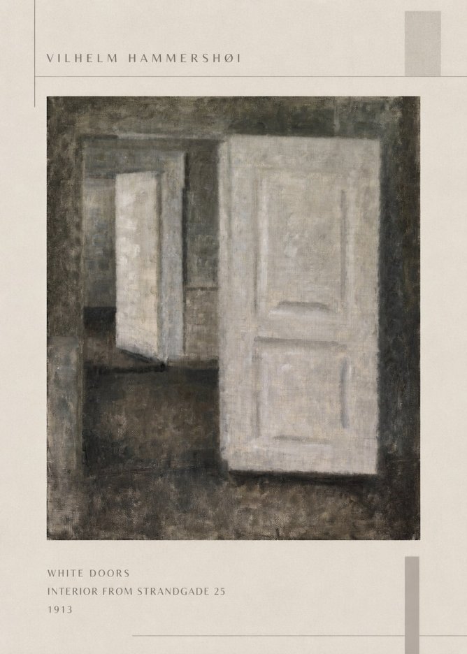 Vilhelm Hammershøi White Doors No5 - Poster