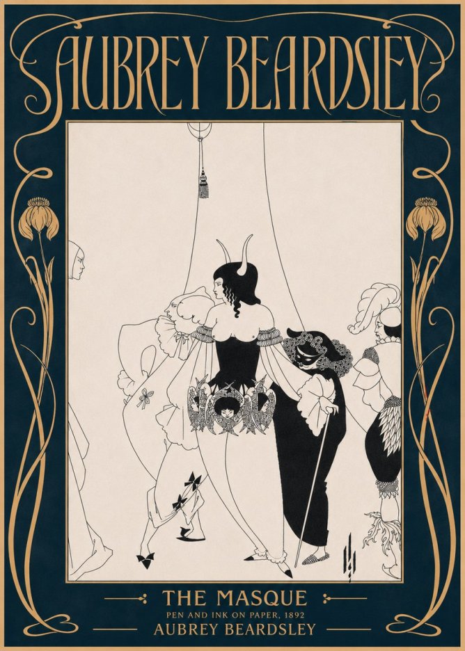 Aubrey Beardsley The Masque No4 - Poster