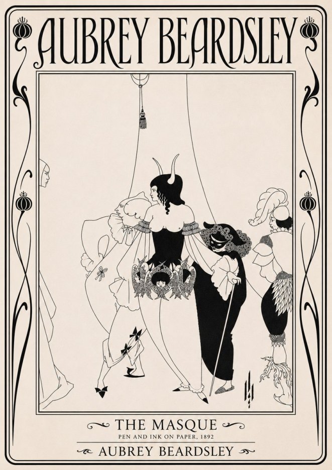 Aubrey Beardsley The Masque No5 - Poster