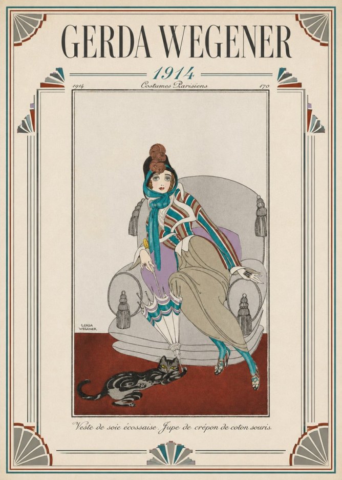 Gerda Wegener Veste De Soie Écossaise. Jupe De Crépon De Coton Souris. No1 - Poster