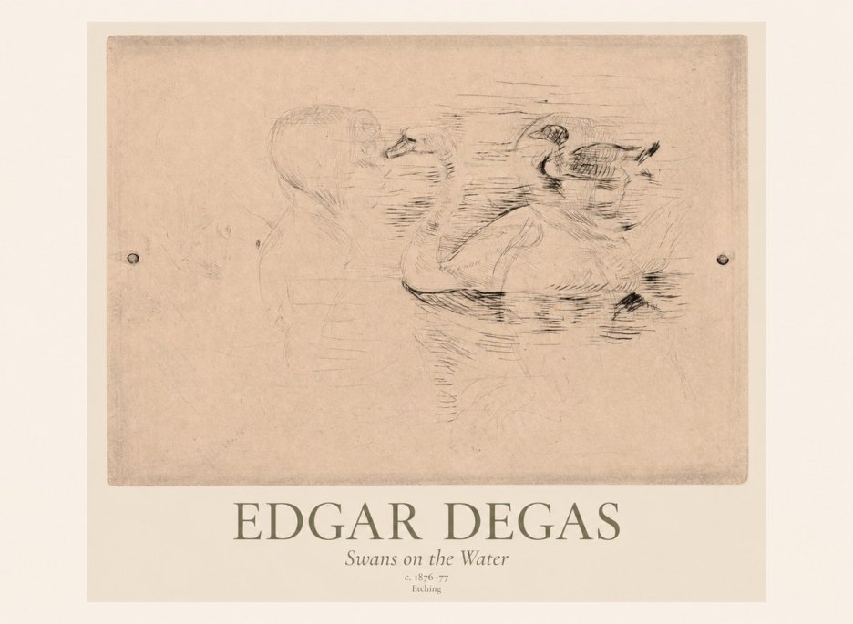 Edgar Degas Swans on the Water No1 - Poster