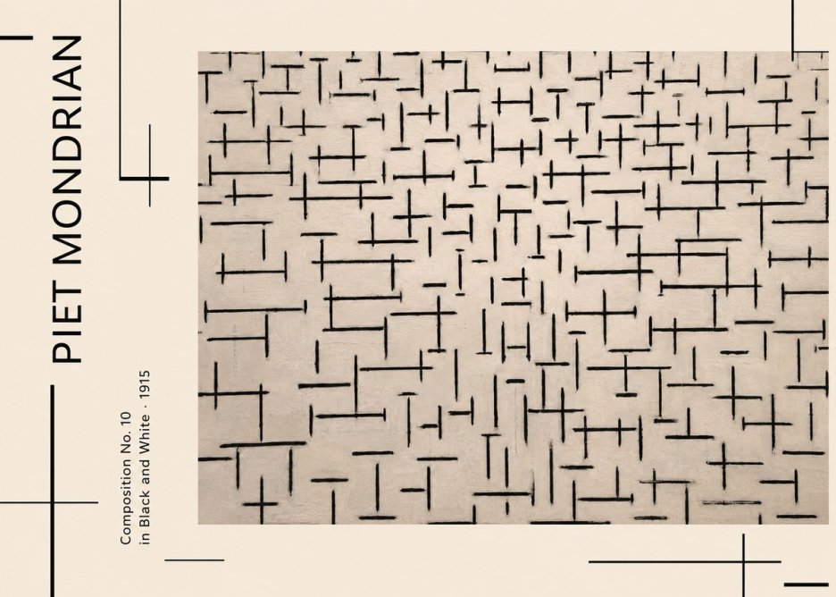 Piet Mondrian Composition No. 10 in Black and White No2 - Poster