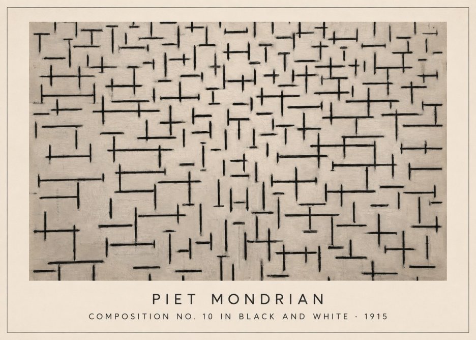 Piet Mondrian Composition No. 10 in Black and White No3 - Poster