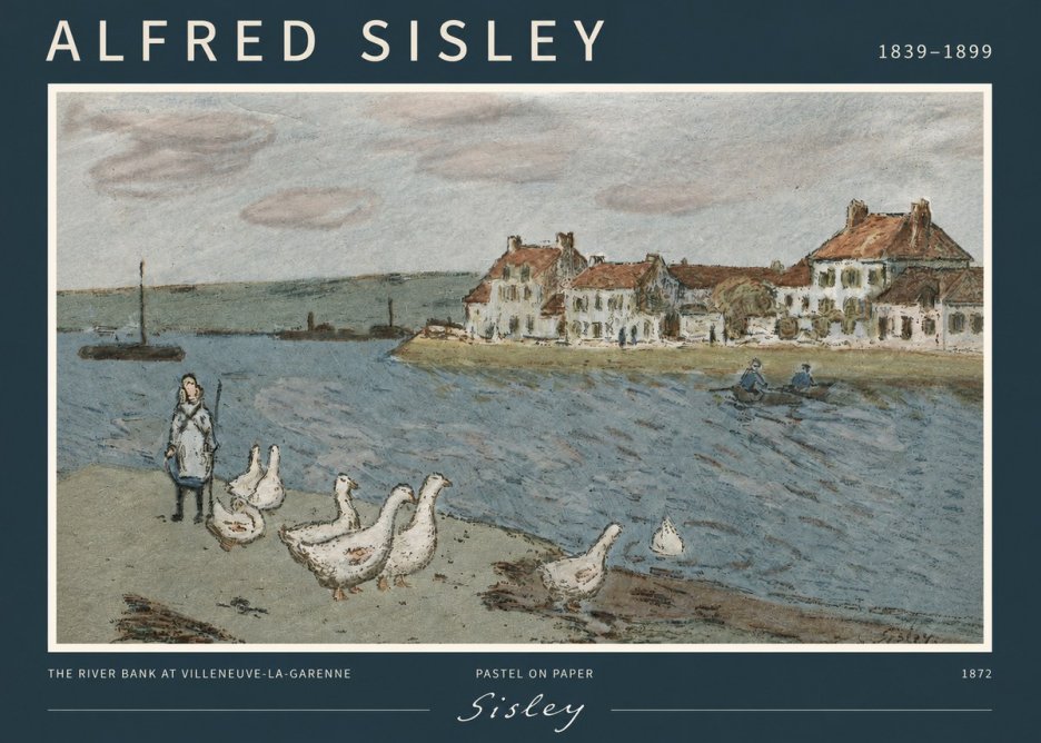 Sisley The River Bank at Villeneuve-la-garenne No2 - Poster