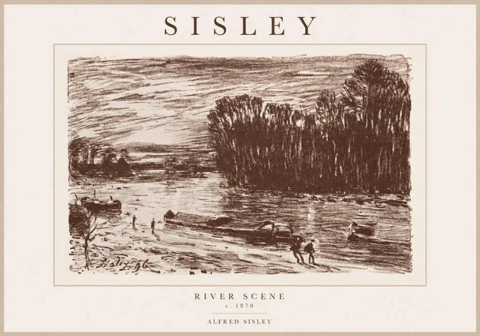 Sisley River Scene No1 - Poster