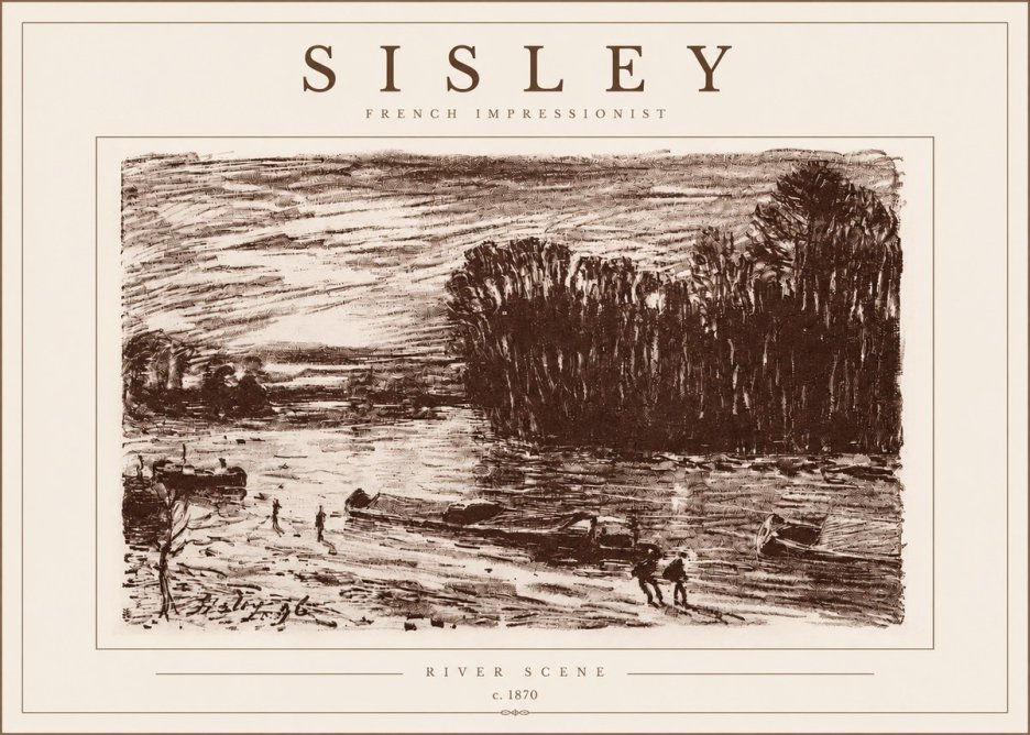 Sisley River Scene No5 - Poster
