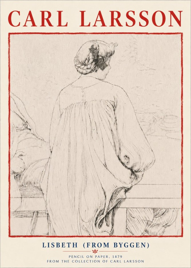 Carl Larsson Lisbeth (from Byggen) No6 - Poster
