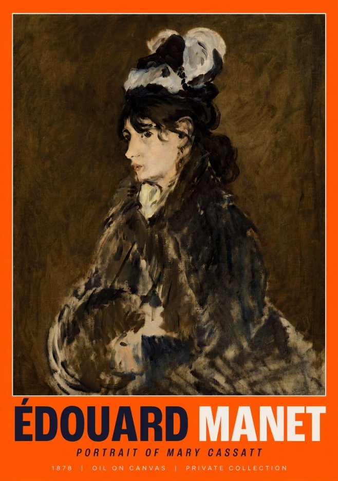 Édouard Manet Young Woman in a Hat V No3 - Poster