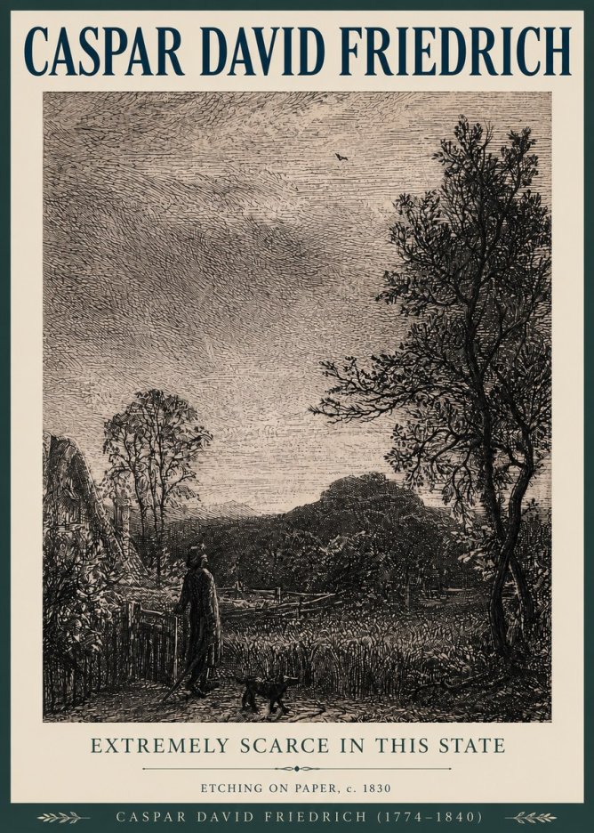 Caspar David Friedrich Extremely Scarce in This State No3 - Poster