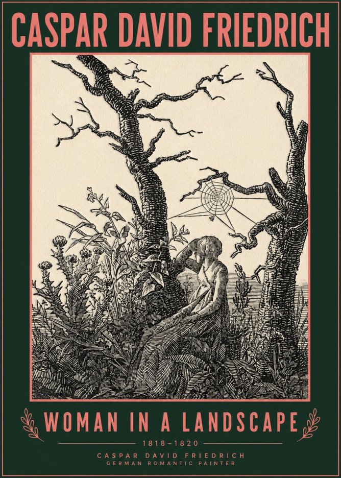 Caspar David Friedrich Woman in a Landscape No2 - Poster