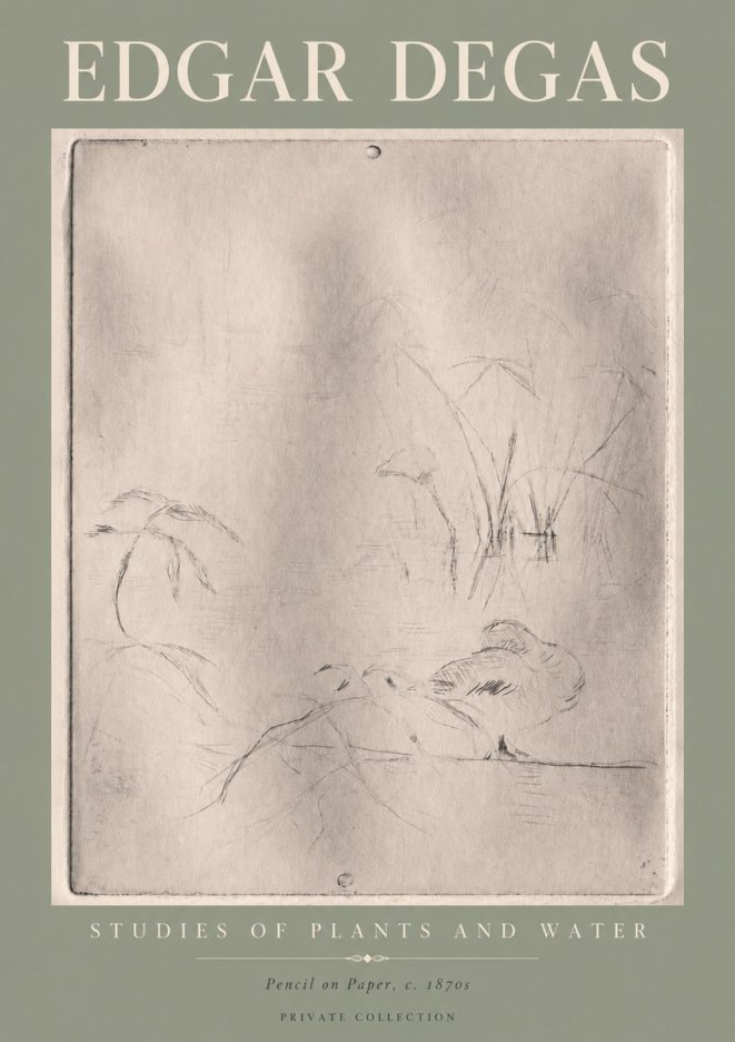 Edgar Degas Studies of Plants and Water No4 - Poster