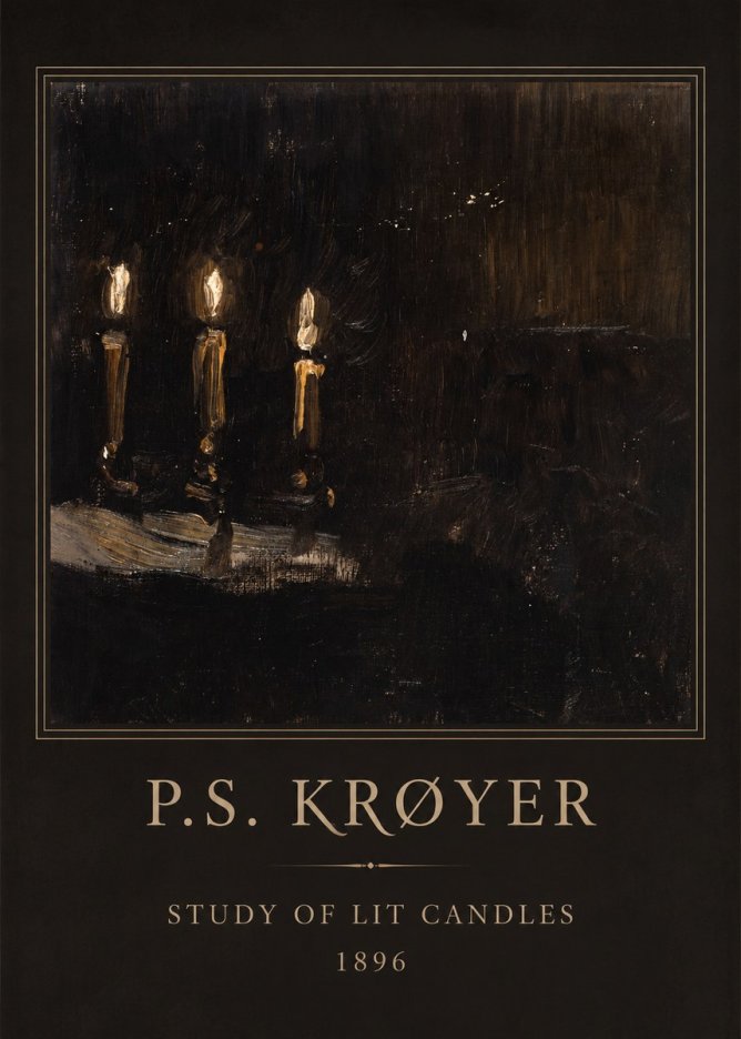 P.S. Krøyer Study of Lit Candles No4 - Poster