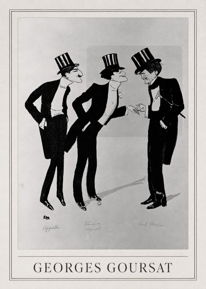 Georges Goursat Capiello, Francis De Croisset, Paul Hervieu No4 - Poster