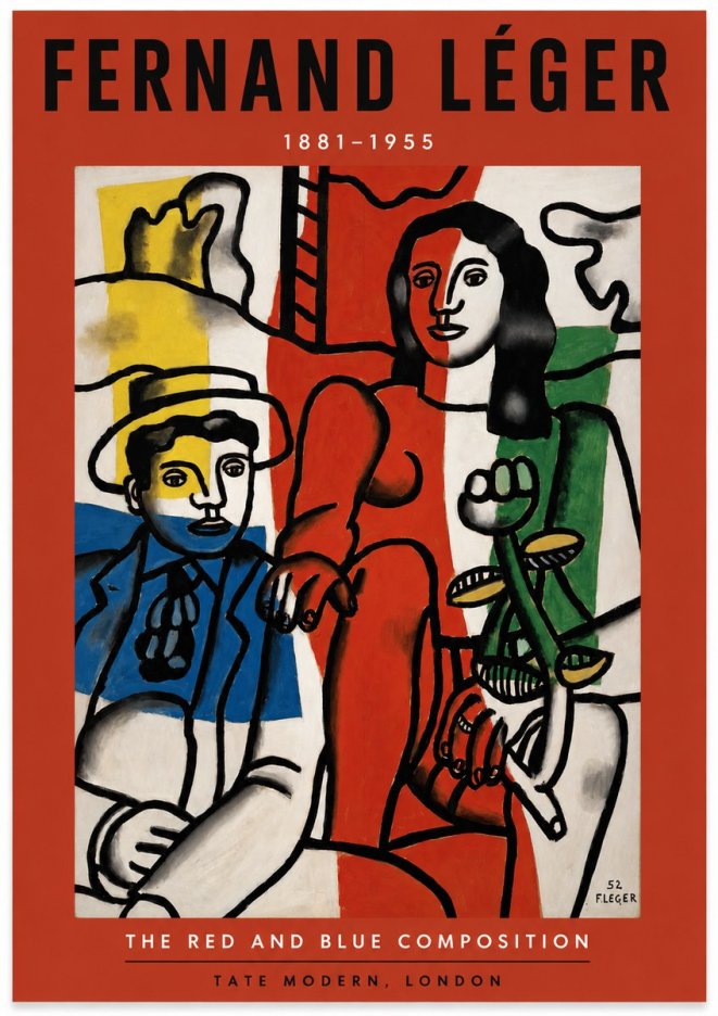 Fernand Léger The Red and Blue Composition No2 - Poster