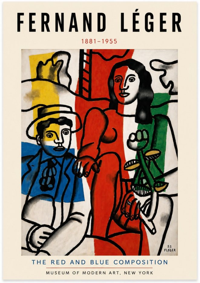 Fernand Léger The Red and Blue Composition No6 - Poster