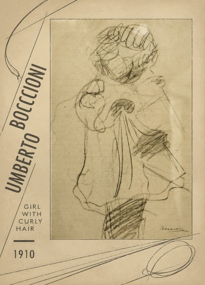 Umberto Boccioni Girl with Curly Hair No2 - Poster