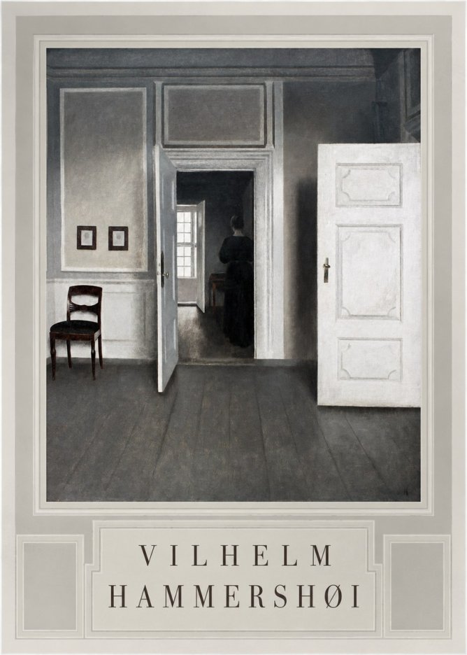 Vilhelm Hammershøi Interior with a Woman Seen from Behind No3 - Poster