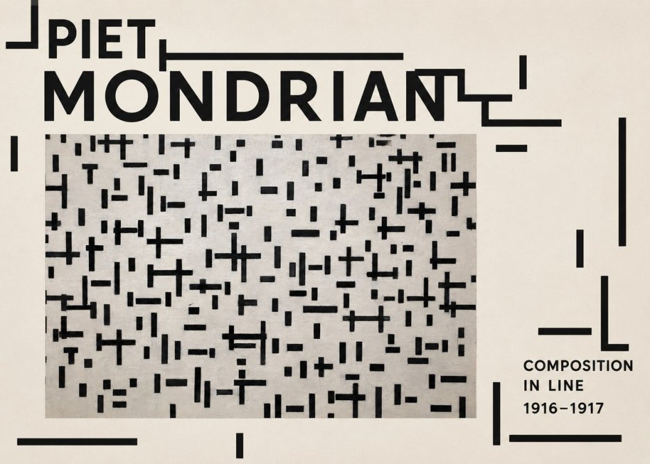 Piet Mondrian Composition in Line No6 - Poster