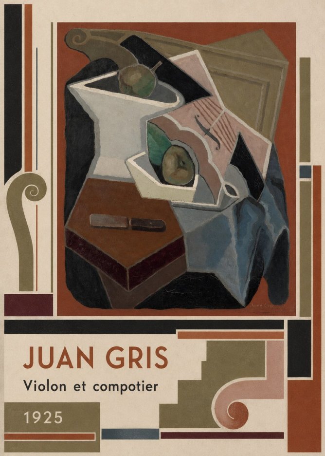 Juan Gris Violon Et Compotier No6 - Poster
