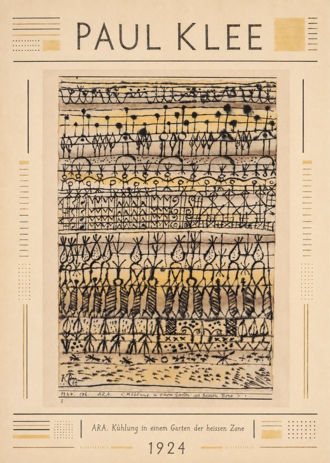 Paul Klee Ara. Kühlung in Einem Garten Der Heissen Zone No2 - Poster