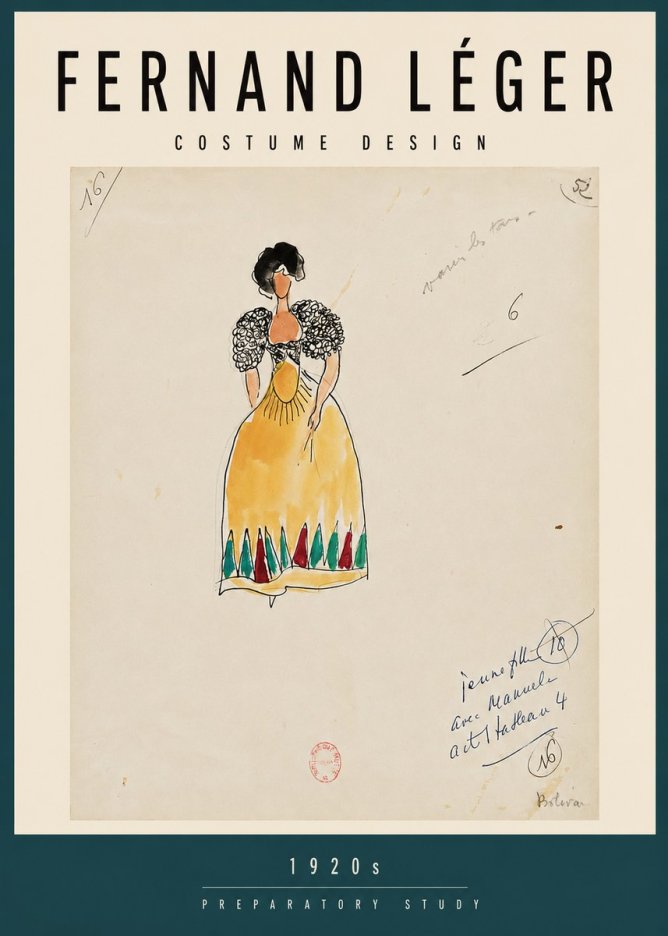 Fernand Léger Costume Design 1920S Preparatory Study No3 - Poster