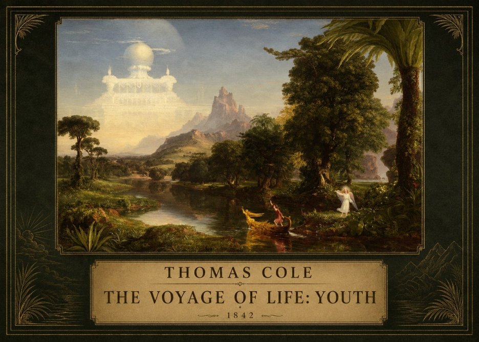 Thomas Cole The Voyage of Life: Youth III No5 - Poster