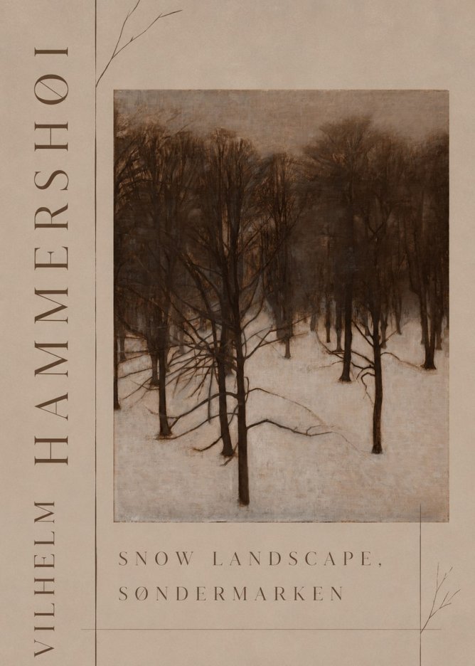 Vilhelm Hammershøi Snow Landscape, Søndermarken No3 - Poster