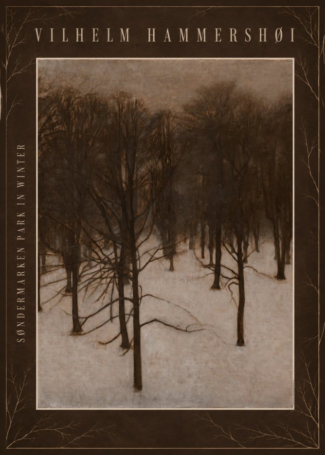 Vilhelm Hammershøi Søndermarken Park in Winter No4 - Poster
