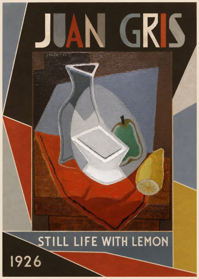 Juan Gris Still Life with Lemon No1 - Poster
