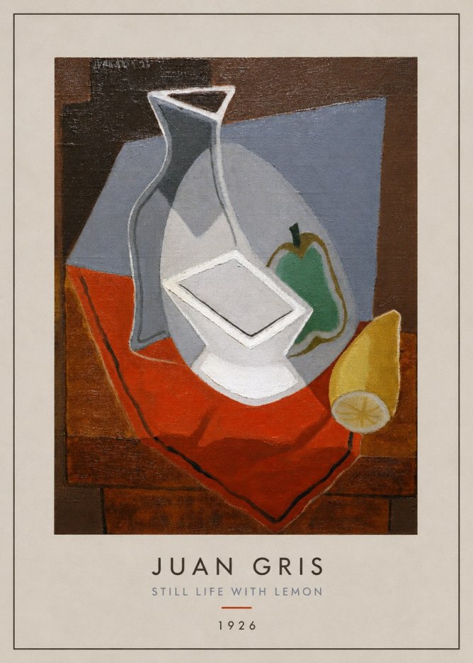 Juan Gris Still Life with Lemon No4 - Poster