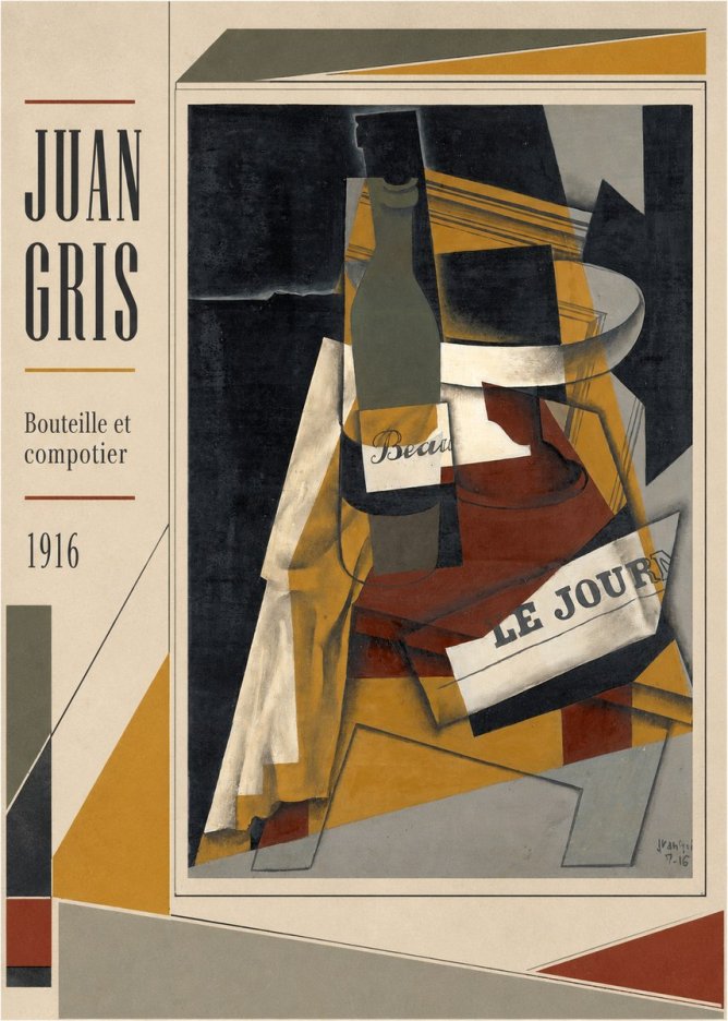 Juan Gris Bouteille Et Compotier No5 - Poster