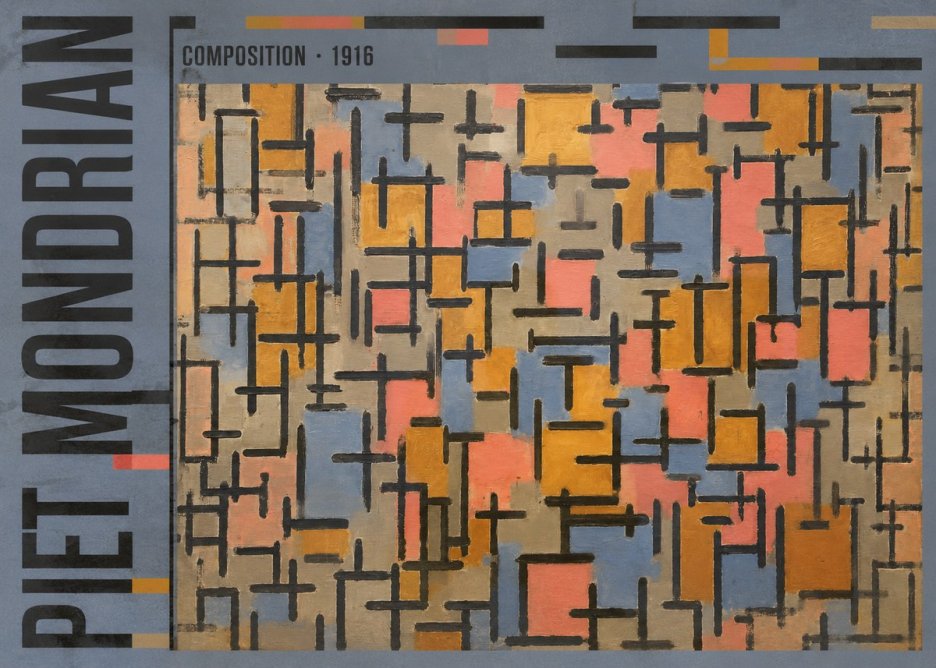 Piet Mondrian Composition No5 - Poster
