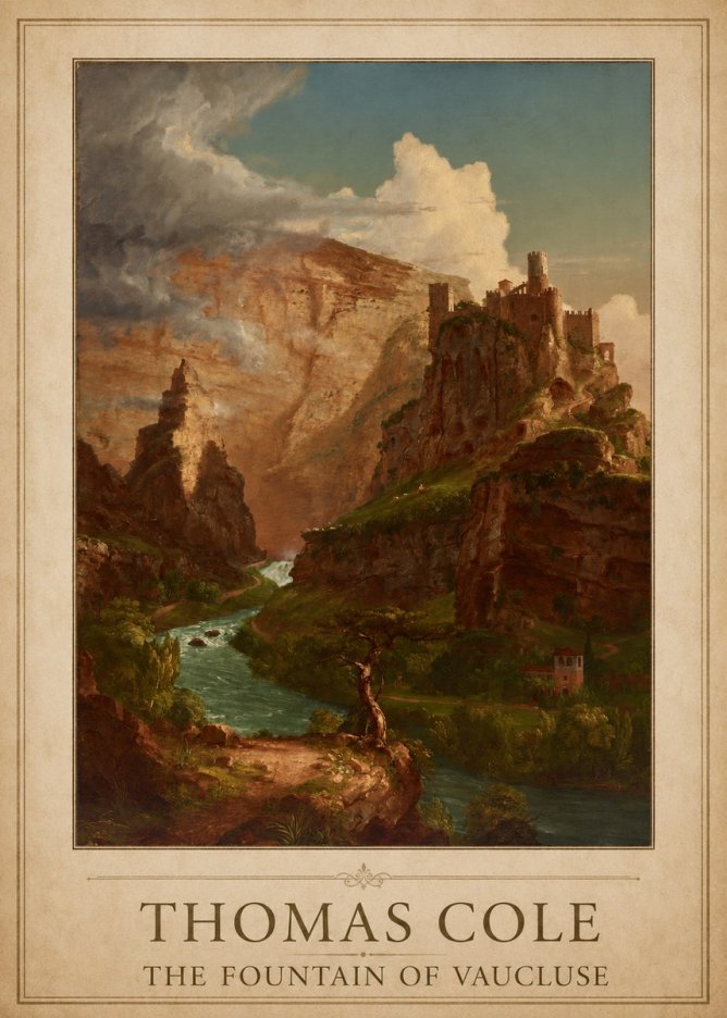 Thomas Cole The Fountain of Vaucluse II No1 - Poster