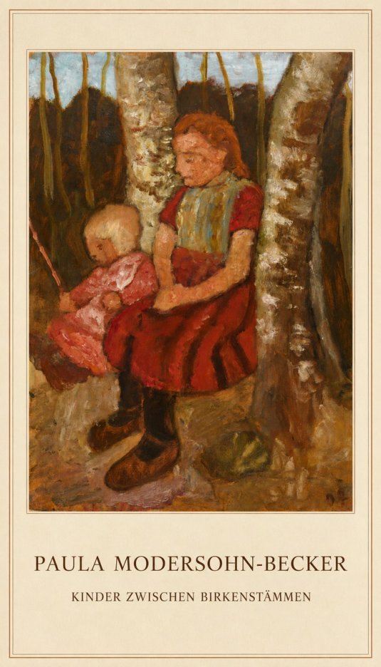 Paula Modersohn-Becker Kinder Zwischen Birkenstämmen No5 - Poster