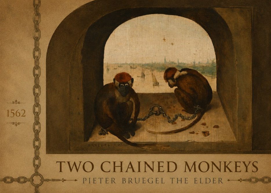 Pieter Bruegel Two Chained Monkeys I No2 - Poster