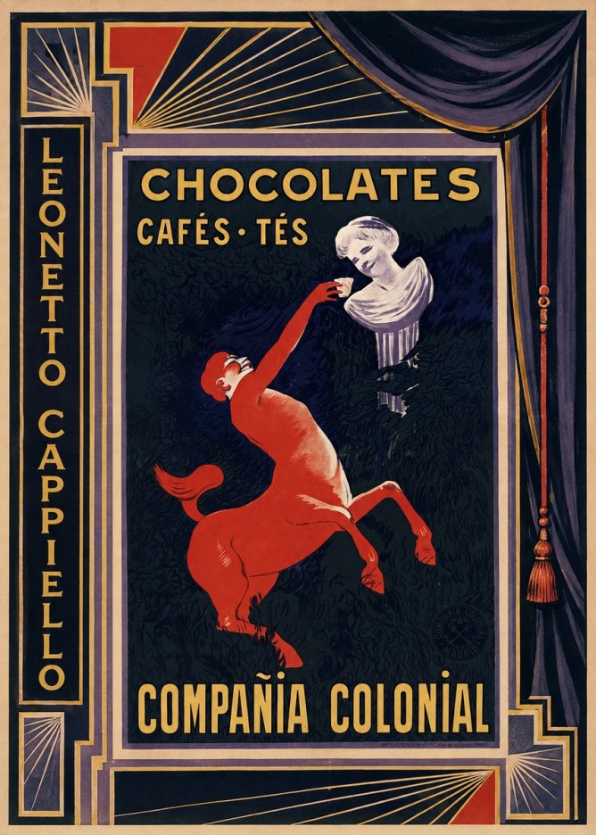 Leonetto Cappiello Chocolates, Cafés, Tés - Compañía Colonial No2 - Poster