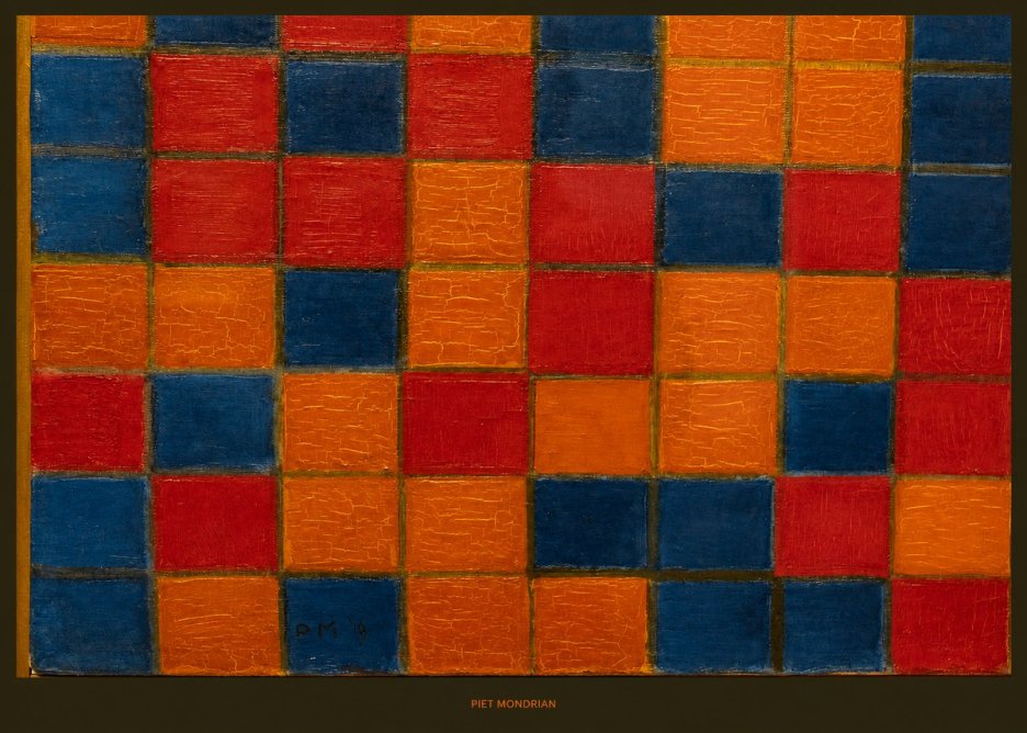 Piet Mondrian Checkerboard Composition with Dark Colors No6 - Poster