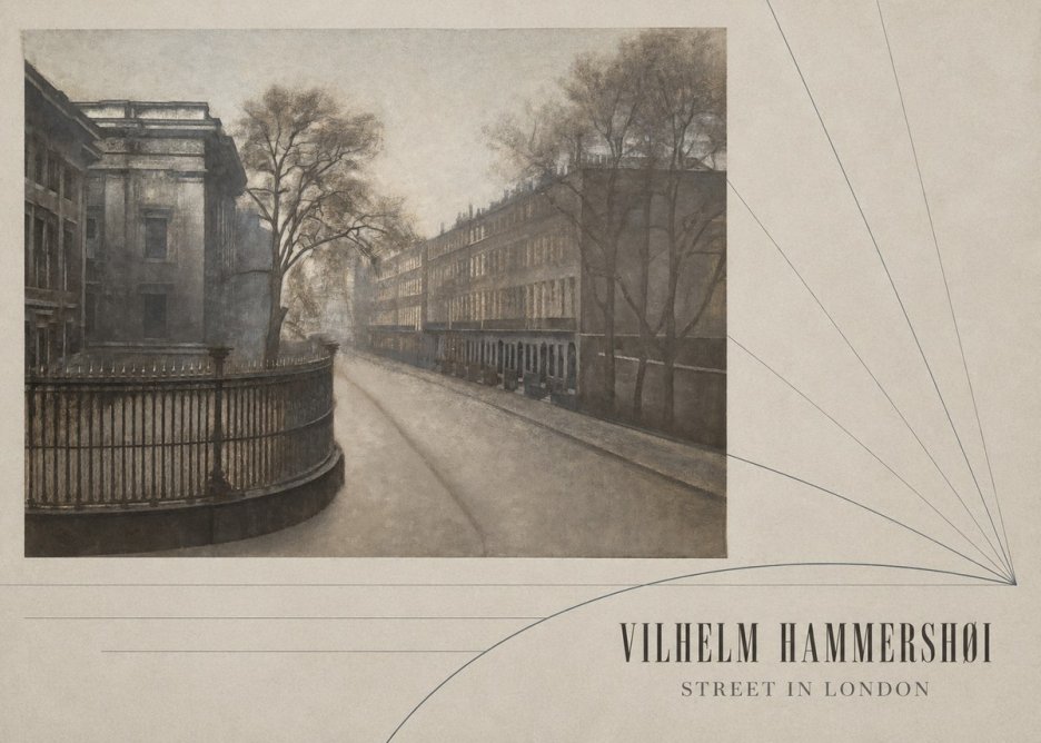Vilhelm Hammershøi Street in London No3 - Poster