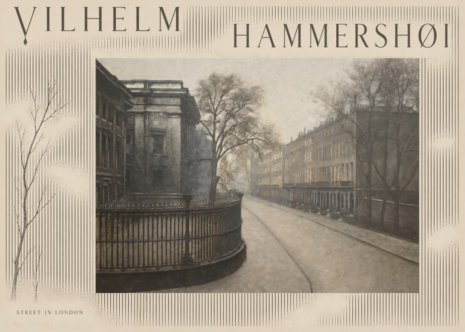 Vilhelm Hammershøi Street in London No4 - Poster