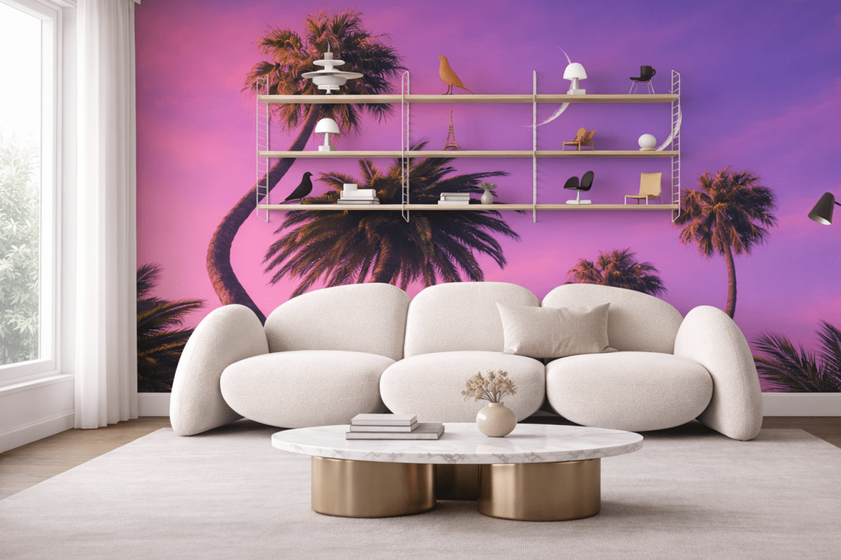Curved Palms Mural