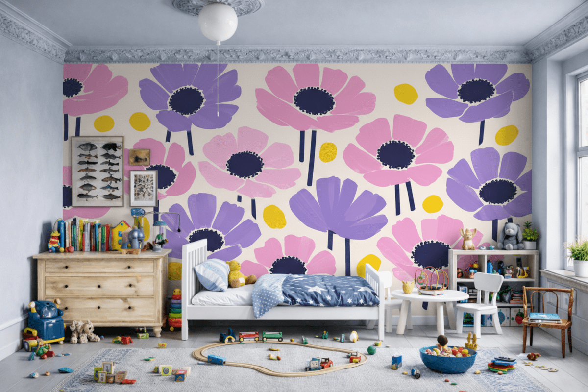 Vibrant Blossom Mural